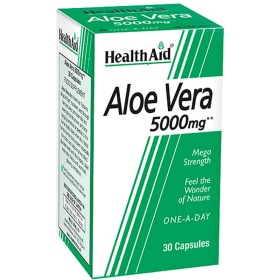 HEALTH AID Aloe Vera 5000mg Detox with Aloe Vera for the Good Health of the Digestive System 30 capsules