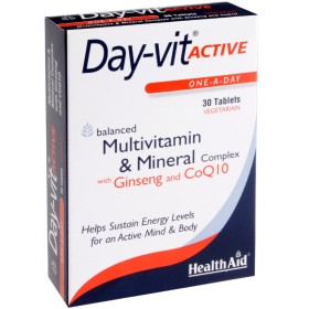 Health Aid Day-Vit Active Co Q10 Συμπλήρωμα για Σωματική & Πνευματική Τόνωση 30 Ταμπλέτες