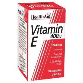 Health Aid Vitamin E 400iu Συμπλήρωμα με Αντιοξειδωτική Βιταμίνη Ε για Προστασία του Δέρματος 30 Κάψουλες Health Aid Vitamin E 400iu Συμπλήρωμα με Αντιοξειδωτική Βιταμίνη Ε για Προστασία του Δέρματος 30 Κάψουλες