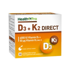 Health Pro Vitamin D3 4000 + K2 Direct με Διασπειρόμενη Σκόνη 30 Φακελίσκοι Health Pro Vitamin D3 4000 + K2 Direct με Διασπειρόμενη Σκόνη 30 Φακελίσκοι