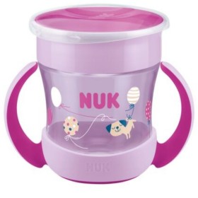 NUK Mini Magic Cup με Χείλος & Καπάκι 6+m Μωβ 160ml [10.751.278]