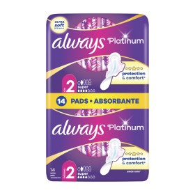 Always Platinum Super Σερβιέτες με Φτερά για Κανονική Ροή Μέγεθος 2 14 Τεμάχια Always Platinum Super Σερβιέτες με Φτερά για Κανονική Ροή Μέγεθος 2 14 Τεμάχια