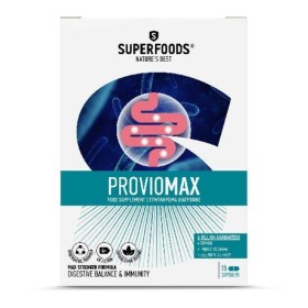 SUPERFOODS ProvioMax Συμπλήρωμα με Πρεβιοτικά & Προβιοτικά για Ενίσχυση του Γαστρεντερικού Συστήματος 15 Κάψουλες