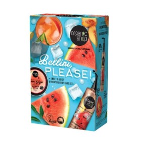 Organic Shop Promo Bellini Please! Hydro Recipe Sweet & Juicy Duo Hydrating Shower Gel Αφρόλουτρο 280ml & Body Scrub 100ml