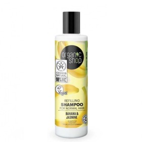 ORGANIC SHOP Refilling Shampoo Banana & Jasmine Σαμπουάν Αναπλήρωσης για Κανονικά Μαλλιά 280ml