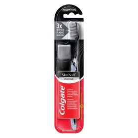 Colgate Slim Soft With Charcoal Μαλακή Οδοντόβουρτσα Μπλε & Μαύρο Χρώμα Colgate Slim Soft With Charcoal Μαλακή Οδοντόβουρτσα Μπλε & Μαύρο Χρώμα