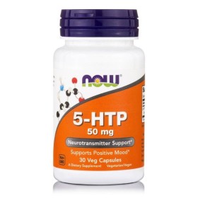 NOW 5-HTP 50mg Συμπλήρωμα κατά της Κατάθλιψης 30 Φυτικές Κάψουλες