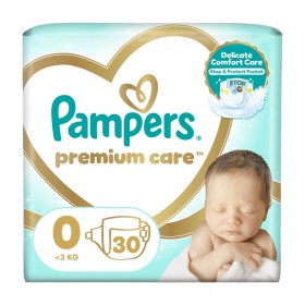 Pampers Premium Care Μέγεθος 0 (0-3kg) Βρεφικές Πάνες 30 Τεμάχια