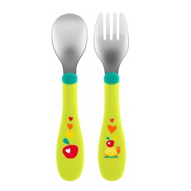 Chicco Metal Cutlery Σετ Πιρούνι & Κουτάλι Φαγητού 18m+ 2 Τεμάχια