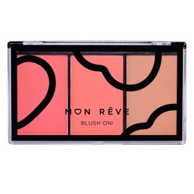 Mon Reve Blush On! Trio Palette 3x3.3g Τριπλή Παλέτα Ρουζ  No 01 Peachy 3x3.3g