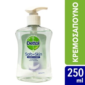 DETTOL Soft On Skin Αντιβακτηριδιακό Υγρό Κρεμοσάπουνο για Ευαίσθητες Επιδερμίδες 250ml