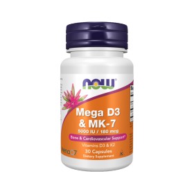 Now Mega D3 & MK-7 με Βιταμίνη D3 & Βιταμίνη K2 30 Φυτικές Κάψουλες Now Mega D3 & MK-7 με Βιταμίνη D3 & Βιταμίνη K2 30 Φυτικές Κάψουλες