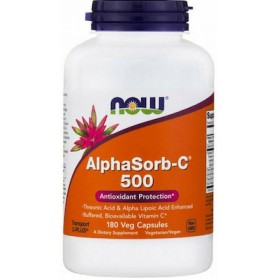 NOW Alphasorb-C™ 500 mg Συμπλήρωμα Βιταμίνης C 180 Vegan Κάψουλες