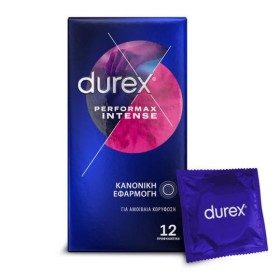 DUREX Προφυλακτικά με Κουκκίδες - Ραβδώσεις & Επιβραδυντικό Τζελ Performax Intense 12 Tεμάχια