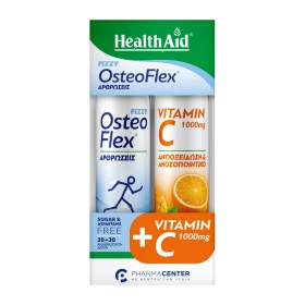 Health Aid Promo Osteoflex Fizzy για την Καλή Υγεία των Αρθρώσεων με Γεύση Λεμόνι 20 Αναβράζοντα Δισκία & Vitamin C 1000mg με Γεύση Πορτοκάλι 20 Αναβράζοντα Δισκία