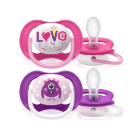 Philips Avent Πιπίλα Ultra Air Happy 6-18m για Κορίτσι 2 Τεμάχια [Scf080/10]