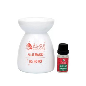 ALOE COLORS Promo Ceramic Burner Ho Ho Ho Κεραμικός Αρωματοποιητής & Αρωματικό Λάδι Μελομακάρονο 2 Τεμάχια