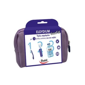 ELGYDIUM Promo Travel Kit Anti-Plaque Toothpaste 50ml & Toothbrush & Freshness Mouthwash 15ml & Gift Purple Toiletries