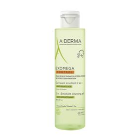 A-Derma Exomega Control 2in1 Emollient Ενυδατικό Τζελ Καθαρισμού για Ατοπικό Ξηρό Δέρμα για Πρόσωπο Σώμα & Μαλλιά 200ml