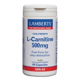 Lamberts L-Carnitine 500mg συμπλήρωμα Καρνιτίνης για το Καρδιαγγειακό Σύστημα 60 Κάψουλες
