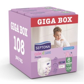 Septona Giga Box Calm N Care Extra Large No 6 (14-20kg) Πάνες-Βρακάκια 3x36 Τεμάχια