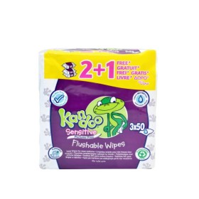 KANDOO Promo Sensitive Υγρά Παιδικά Μαντηλάκια Τουαλέτας χωρίς Άρωμα 3x50 Τεμάχια [2+1 Δώρο]