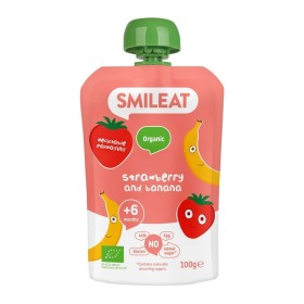 Smileat Organic Πουρές Φρούτων με Φράουλα & Μπανάνα από 6m+ 100g Smileat Organic Πουρές Φρούτων με Φράουλα & Μπανάνα από 6m+ 100g