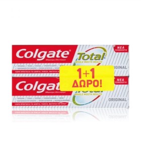 COLGATE Total Original Toothpaste for Sensitive Teeth & Protection Against Gingivitis & Plaque & Caries 2x75ml [1+1 Gift]