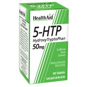 HEALTH AID 5-HTP Συμπλήρωμα για την Καλή Υγεία του Εγκεφάλου & του Νευρικού Συστήματος & της Όρεξης 60 Ταμπλέτες