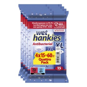 Wet Hankies Promo Antibacterial Wipes XL Υγρά Αντιβακτηριδιακά Μαντήλια Χεριών σε Μεγάλο Μέγεθος 4x15 Τεμάχια Wet Hankies Promo Antibacterial Wipes XL Υγρά Αντιβακτηριδιακά Μαντήλια Χεριών σε Μεγάλο Μέγεθος 4x15 Τεμάχια