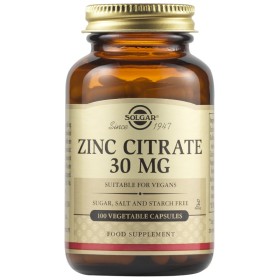 Solgar Zinc Citrate 30mg 100 Κάψουλες Solgar Zinc Citrate 30mg 100 Κάψουλες