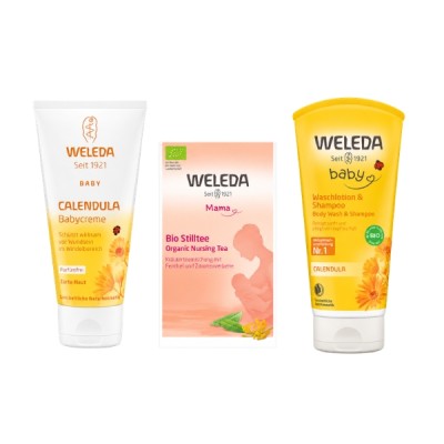 Δωρο Weleda Σετ Κρέμα Αλλαγής Πάνας 10ml & Σαμπουάν 20ml & Τσάι Θηλασμού