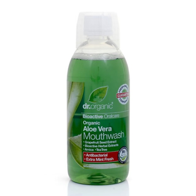 Dr.Organic Aloe Vera Mundspllsung zum Einnehmen mit Bio-Aloe Vera 500 ml  | PharmacyDiscount.gr